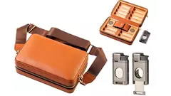 умидор Angelo Case leather lining incl. jet lighter with cutter ring 60