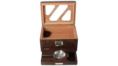 умидор Angelo root-wood look with viewing window and drawer