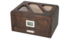 умидор Angelo root-wood look with viewing window and drawer