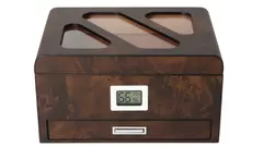 умидор Angelo root-wood look with viewing window and drawer