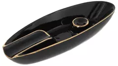 ashtray Single cigar ceramic black with gold 1 cig