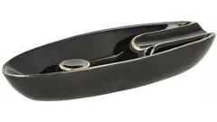 ashtray Single cigar ceramic black with gold 1 cig