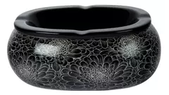 пепелник Wind Oval ceramic flowers black and white mix