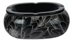 пепелник Wind Oval ceramic flowers black and white mix