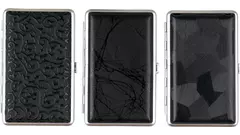 табакера Black leather look chrome frame asst. 14 cig 100mm