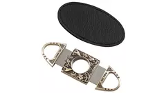 резачка Angelo metal antique silver and leather case