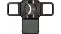 резачка Cutter 2 in 1 PU black with cigar rest