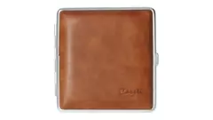 табакера Caseti Real leather light brown 85mm/20 pce