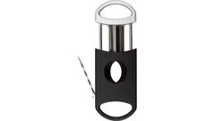 резачка Cigar cutter kerf cut rubber finish black and silver