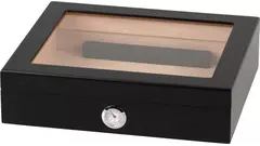 humidor Glass top black matt 25 cig