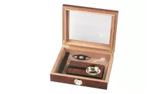 умидор сет Glass Top Brown - ashtray and cutter