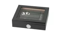 умидор сет Glass Top Carbon - ashtray and cutter