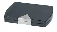 humidor Travel carbon with metal decoration, 10 cigars
