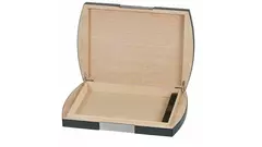 humidor Travel carbon with metal decoration, 10 cigars