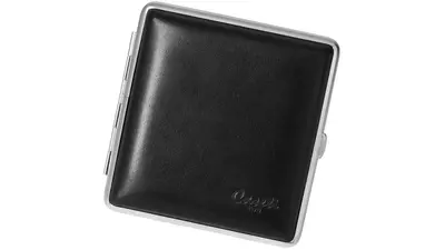 cigarette case Caseti real leather black 85mm/20pcs