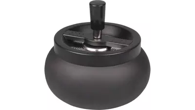 ashtray Spinning round black mat 11 cm