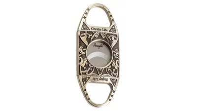 резачка Angelo metal antique silver and leather case