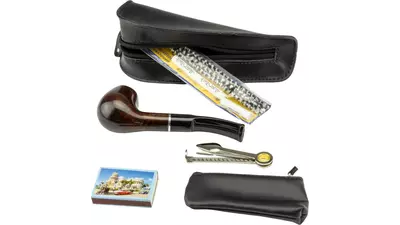 под. к-т за лула Starter set curved pipe in black pouch