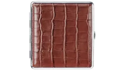 табакера Angelo Real leather brown croco optics, rubber