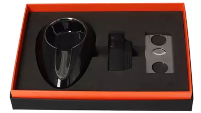 под. к-т Angelo Cigar set ashtray black+cutter ring 53+lighter 4x jet