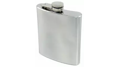 бутилка за алкохол Flask metal brushe chrome, 7oz 210ml