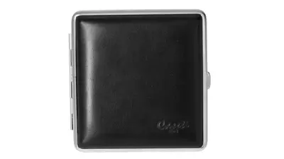 табакера Caseti real leather black 85mm/20pcs