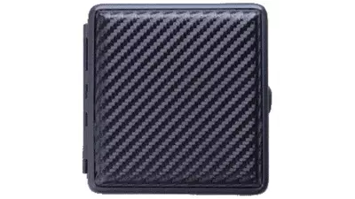 cigarette case Angelo PU black carbon, 20pcs/ 85mm