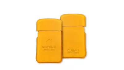 запалка COHIBA LEATHER yellow