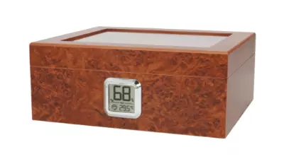humidor Angelo Glass Brown 26x22x11cm 30 cig