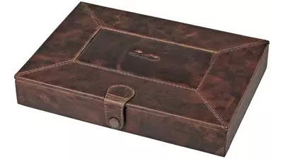 humidor Passatore travel brown leather antique 10 cig.