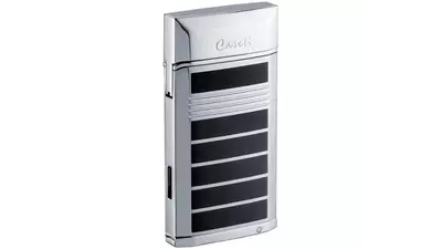 запалка Caseti 1xJet Chrome and Black Stripes with Punch