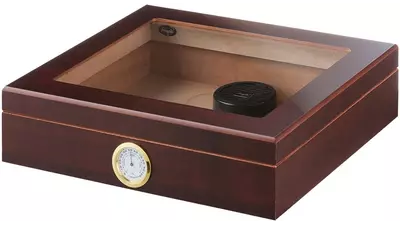 humidor Angelo Glasstop Brown 20 cig 26x22x6,5 cm