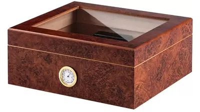 умидор Angelo Glass Brown 26x22x11cm 30 cig