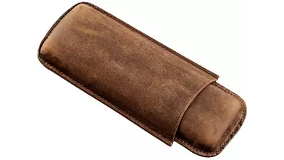 cigar case Angelo buffalo leather antique 2 cig