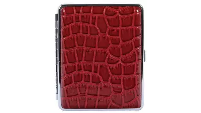 cigarette case Croco PVC red 20 pcs 100 mm