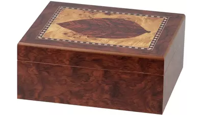 Humidor Leaf design brown, 25 cigars