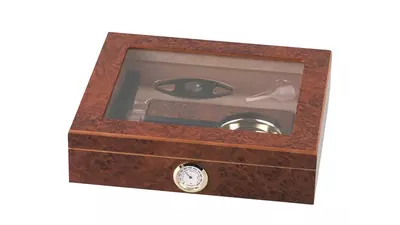 умидор сет Glass Top Brown - ashtray and cutter